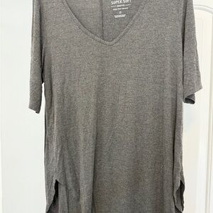 Women's Charcoal V-Neck Tee